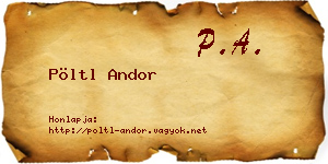 Pöltl Andor névjegykártya